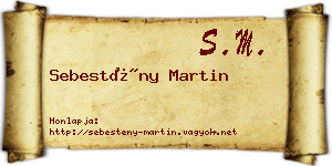 Sebestény Martin névjegykártya